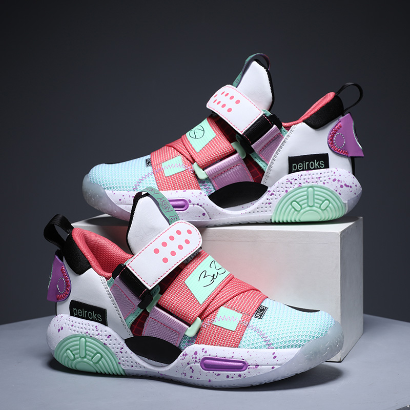 Outdoor Sport Brand Shoes - 子供用の軽量滑り止めバスケットボールシューズ,男の子と女の子用のアウトドアスニーカー,子供用のトレーナースシューズ,新ブランド