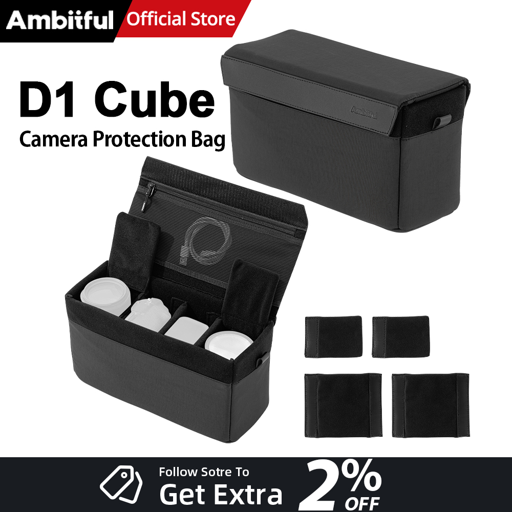 Outdoor Sport Camera - AMBITFUL D1 キューブ防水デジタル一眼レフカメラバッグ多機能屋外デジタルカメラバックパックインナーバッグレンズケースニコンキヤノン用