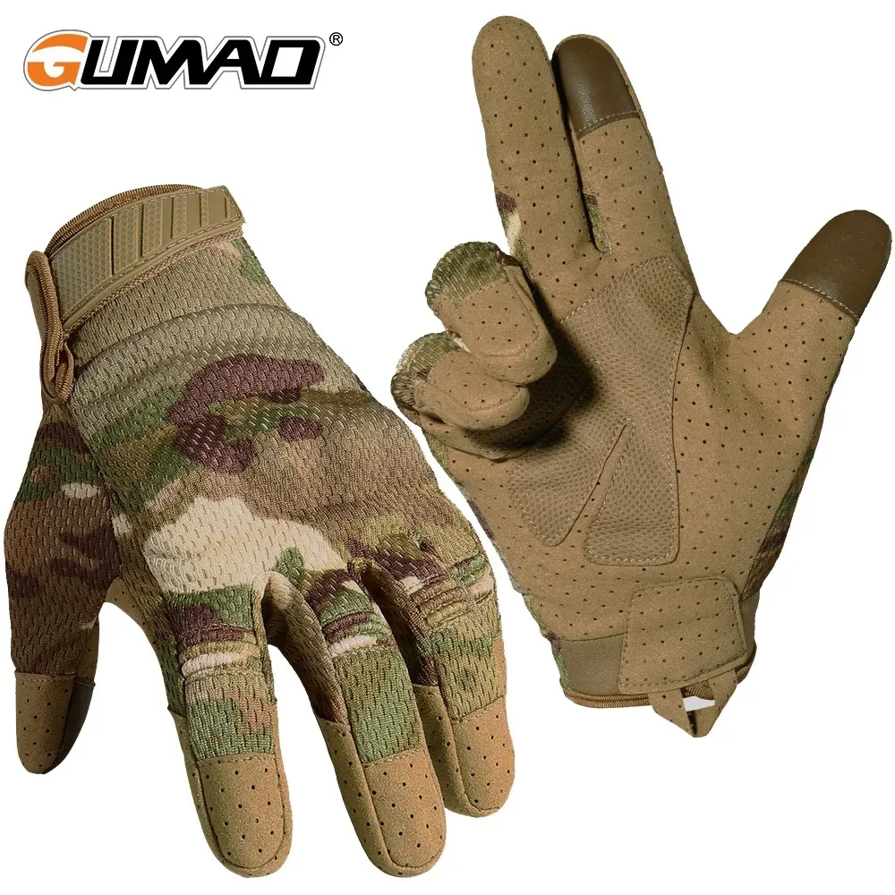 Outdoor Sport Gloves - 迷彩タッチスクリーン戦術手袋屋外狩猟射撃スポーツサイクリング戦闘エアガンハイキングキャンプバイク滑り止め機器