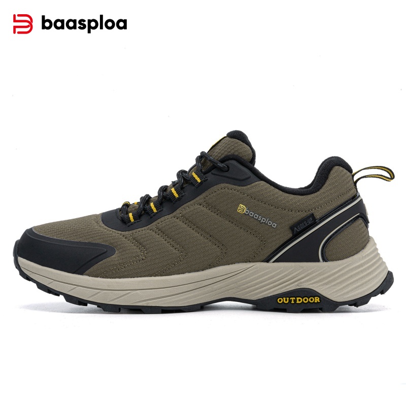 Climbing Shoe Beginner - Baasploa 男性ハイキングシューズ防水アウトドアクライミングスニーカー滑り止め耐摩耗性カジュアルウォーキングレースアップスポーツシューズ