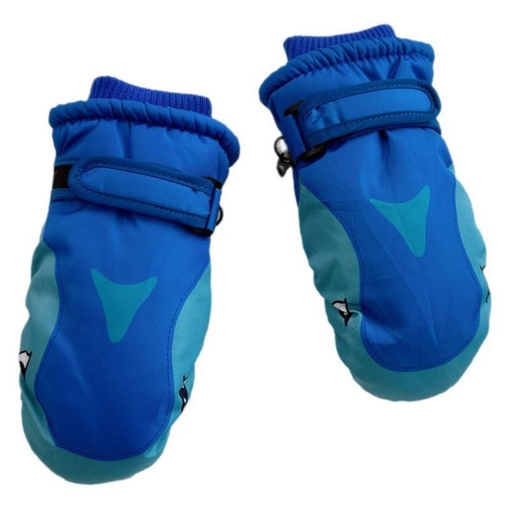 Outdoor Sport Gloves - 漫画子供用スキーグローブ暖かいサメ柄スノーボードミトン防風防水冬スキーグローブアウトドアスポーツ