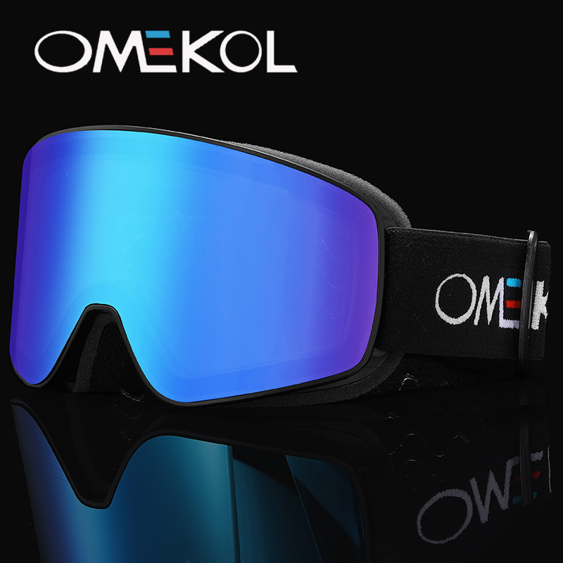 Outdoor Sport Brand - OMEKOL 真新しい二重層防曇スキーゴーグル男性女性雪スノーボードメガネスノーモービルマスク屋外スポーツアイウェア