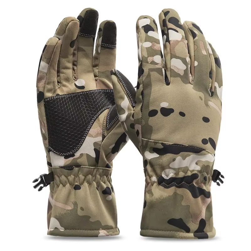 Outdoor Sport Gloves - タクティクスアウトドア迷彩狩猟用暖かい滑り止め釣り用手袋防水タッチスクリーン冬用スキー・キャンプ・サイクリングスポーツ用手袋