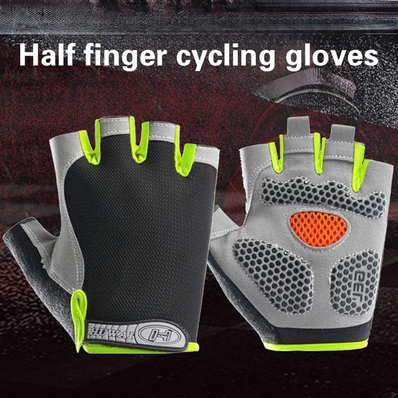 Outdoor Sport Gloves - 卸売ハーフフィンガーサイクリンググローブ男女兼用滑り止め衝撃吸収通気性サマーバイクフィンガーレススポーツジムトレーニングバイク