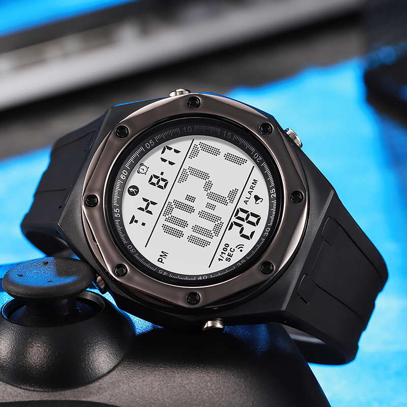 Academy Sports Outdoor - シンプルなシングルディスプレイ電子時計、メンズ多機能アウトドアスポーツアカデミースタイルメンズ電子時計