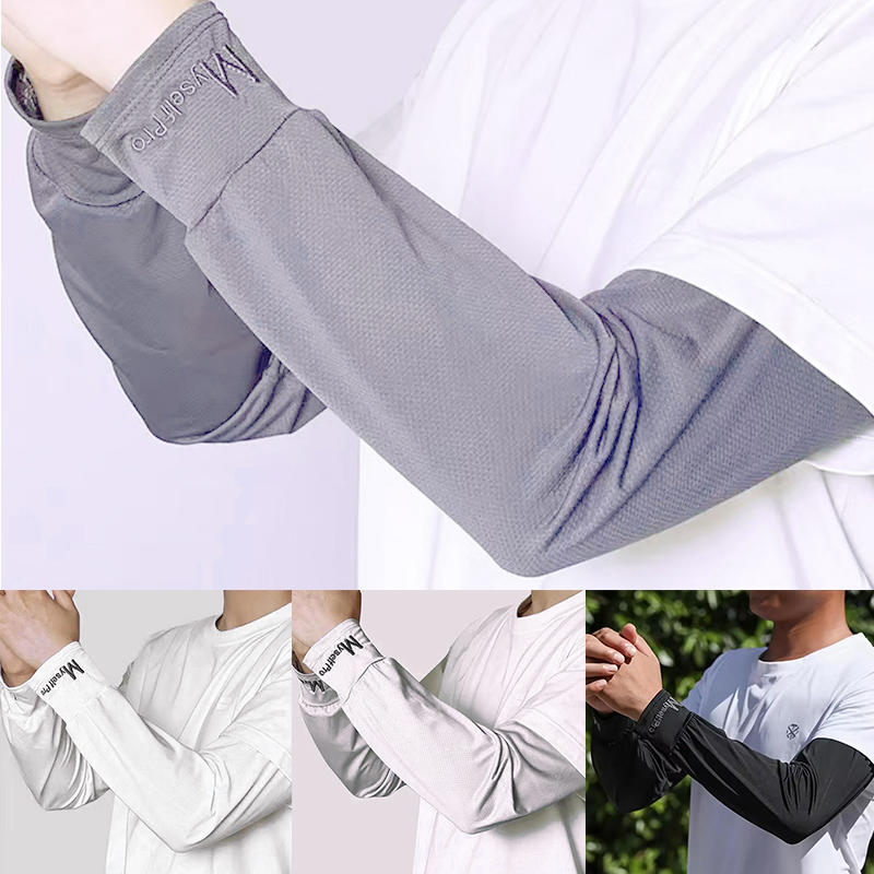 Outdoor Sport Gloves - 1組 2025年夏用 アイスシルク メンズ ルーズ サンスクリーンスリーブ