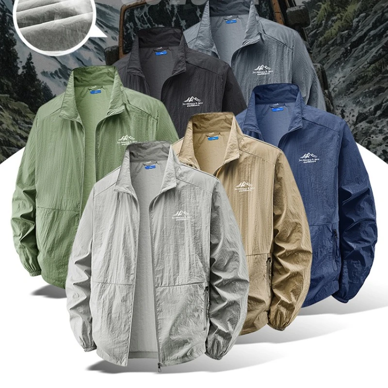 Outdoor Sport Clothing Brands - アウトドアハイキング釣り肌に優しい通気性サイクリングキャンプ UPF50+ コートメンズ軽量ジャケット夏狩猟スポーツ UV 保護