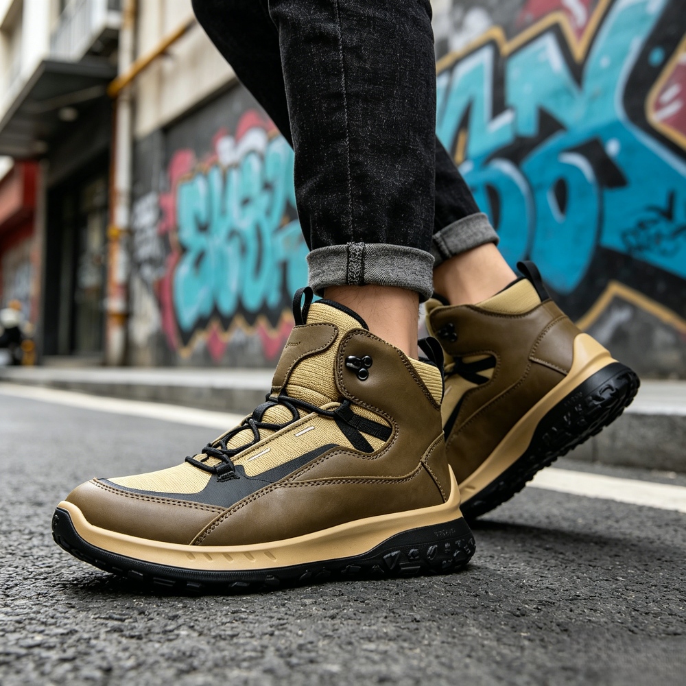 ハイカットレザーシューズ メンズ ラグジュアリーブランド オ - Outdoor Sport Brand Shoes のレビューと価格