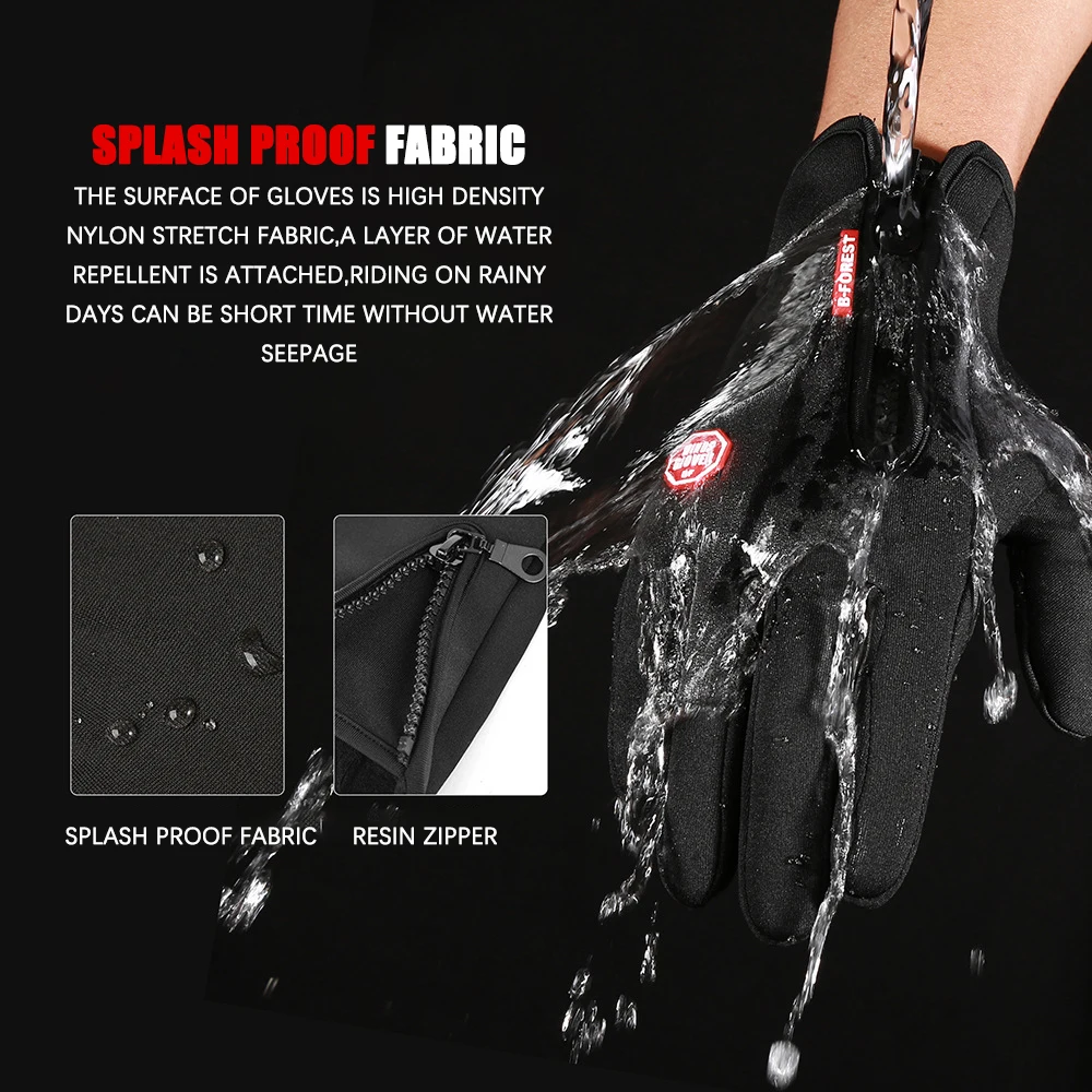 男性女性冬サイクリンググローブジッパー防風防水タッチスクリー - Outdoor Sport Gloves のレビューと価格