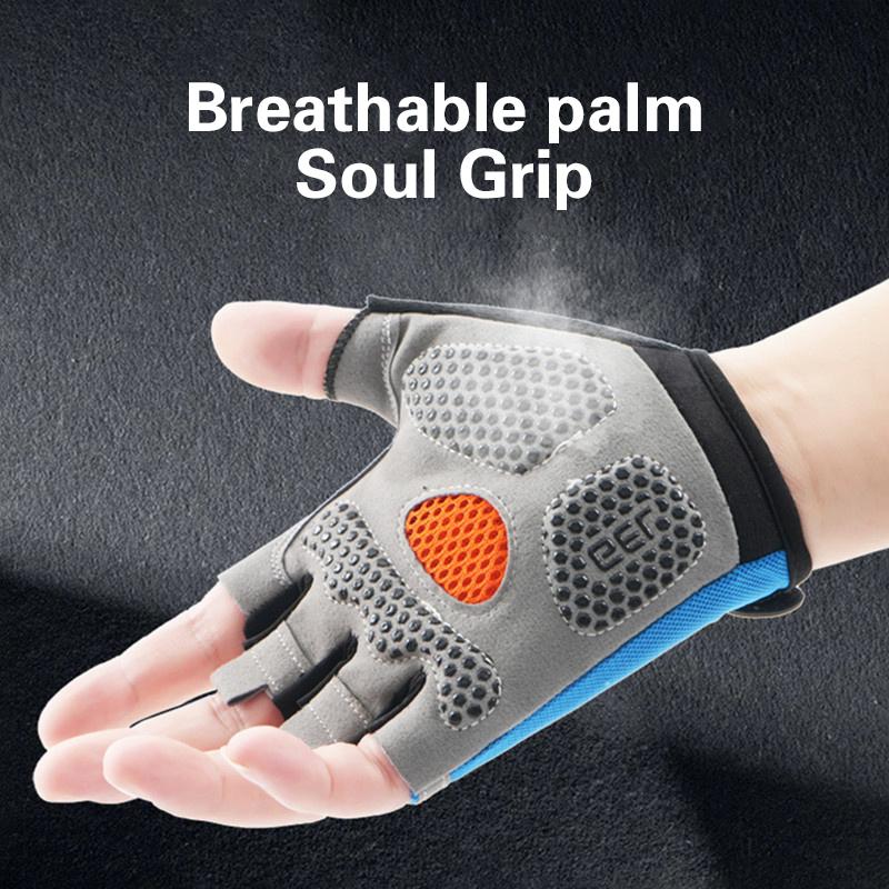 ホットハーフフィンガーサイクリンググローブ男性女性アンチスリ - Outdoor Sport Gloves のレビューと価格