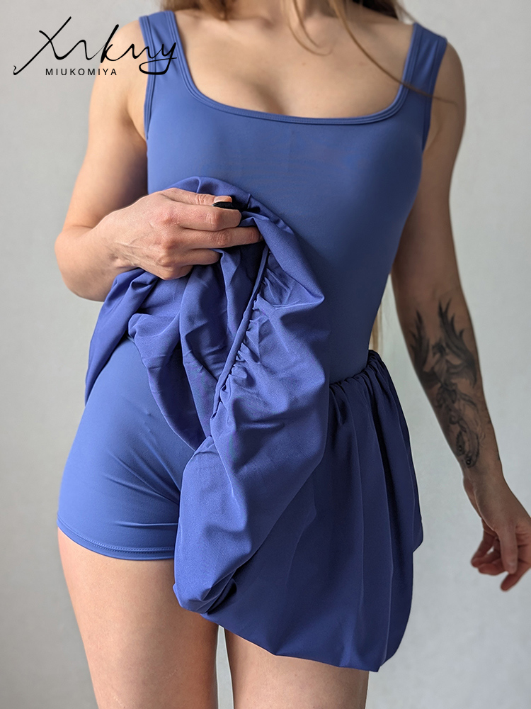 紫色のスポーツドレス、ショートパンツと内蔵ブラ付き、女性用速 - Outdoor Sport Dress のレビューと価格