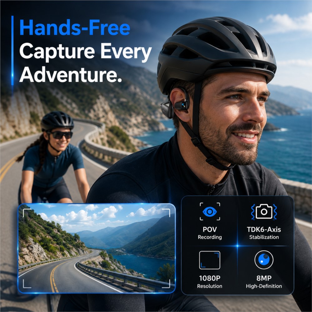 AIスマートイヤホン 800Wスマートカメラ 画像認識 ダイ - Outdoor Sport Camera のレビューと価格