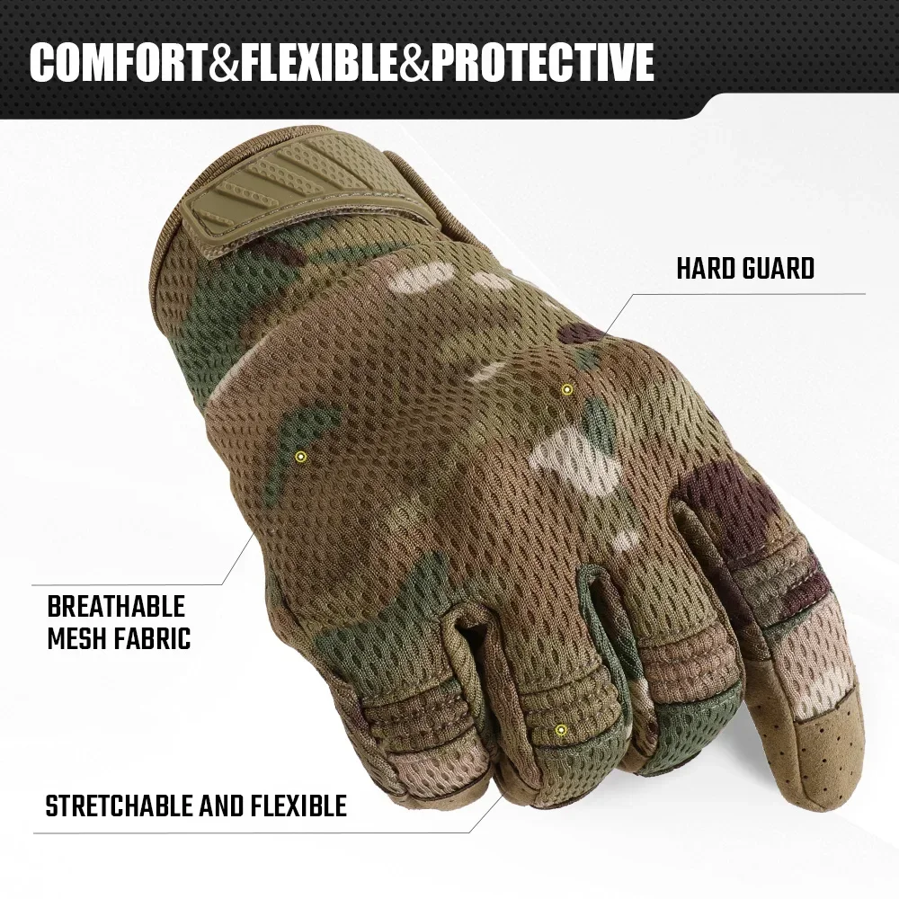 迷彩タッチスクリーン戦術手袋屋外狩猟射撃スポーツサイクリング - Outdoor Sport Gloves のレビューと価格