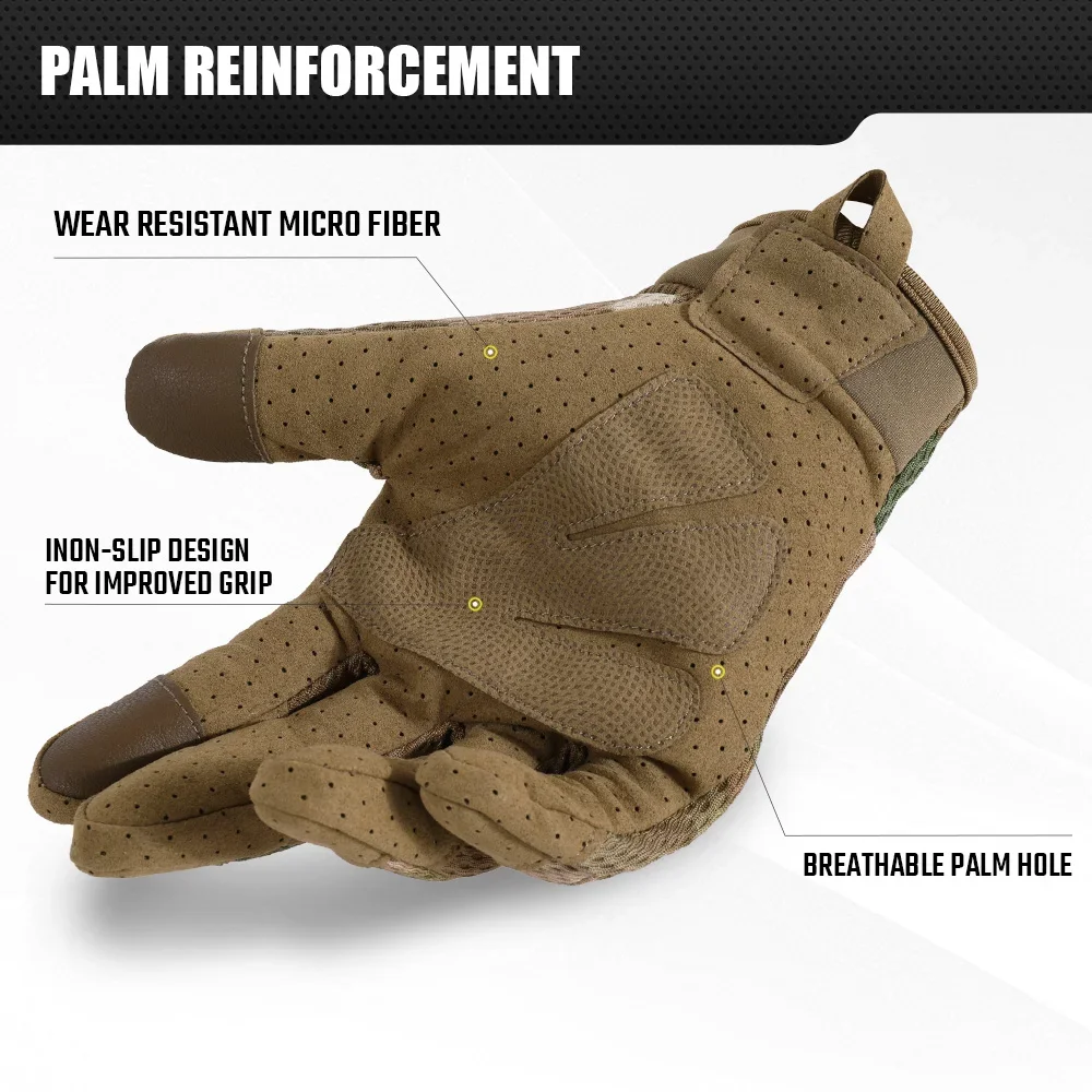 迷彩タッチスクリーン戦術手袋屋外狩猟射撃スポーツサイクリング - Outdoor Sport Gloves のレビューと価格