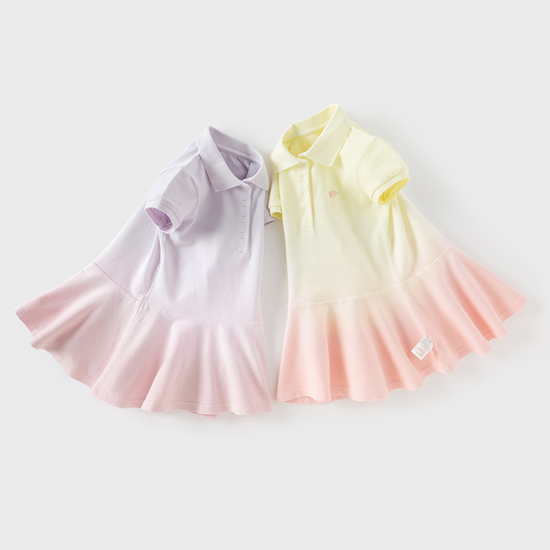 デイブベラ-子供用半袖ニットポロドレス、グラデーション、通気 - Outdoor Sport Dress のレビューと価格