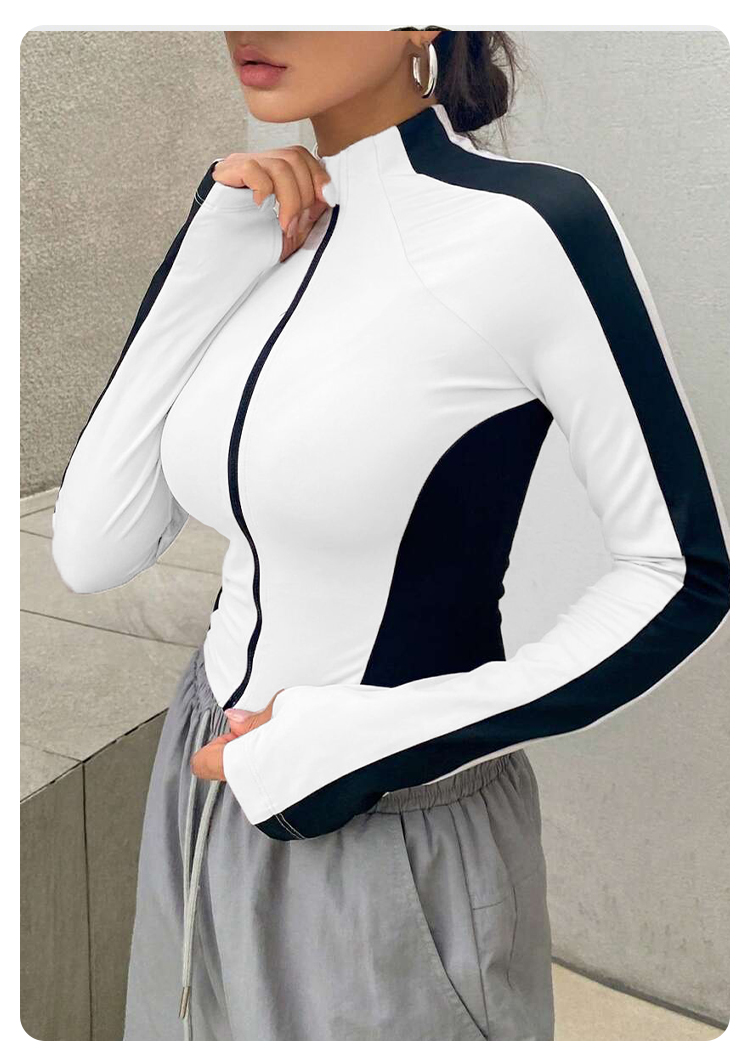 ヨガ服スタンドアップカラージャケットアウトドアスポーツ長袖女 - Outdoor Sports のレビューと価格