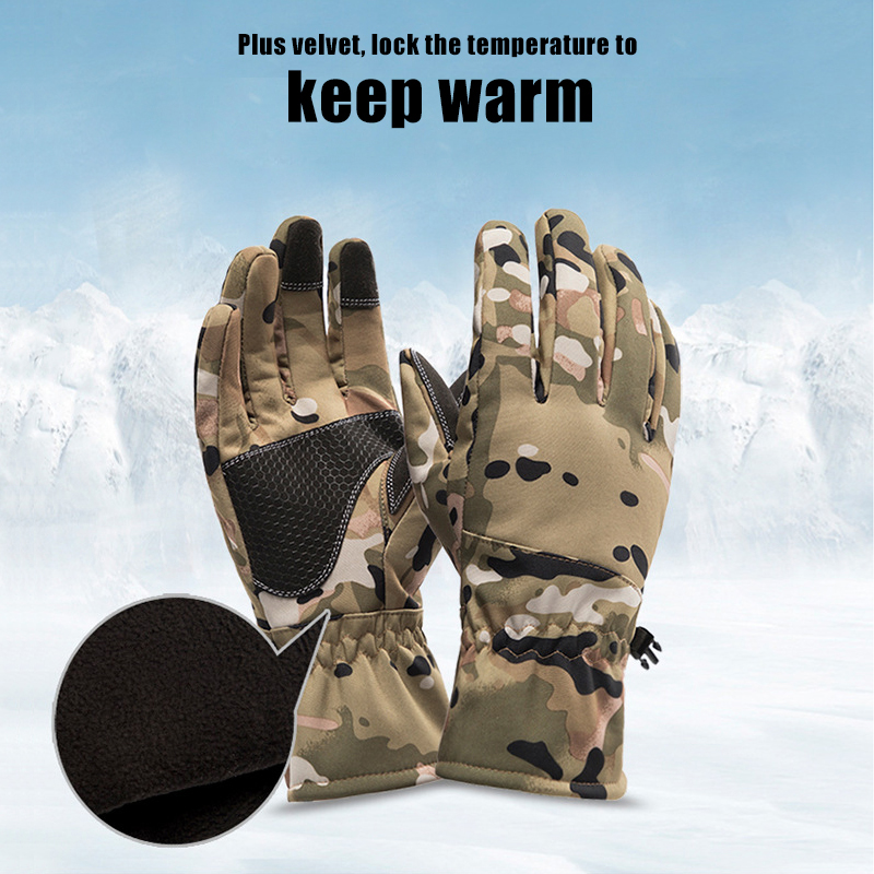 タクティクスアウトドア迷彩狩猟用暖かい滑り止め釣り用手袋防水 - Outdoor Sport Gloves のレビューと価格