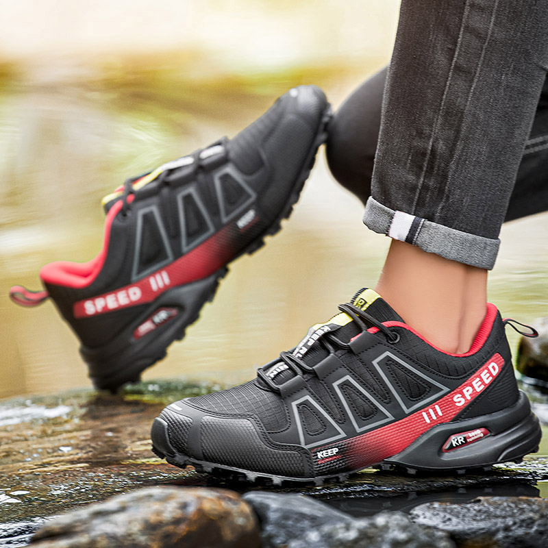 男性用防水ハイキングシューズアウトドアトレーナーレースアップ - Climbing Shoe Beginner のレビューと価格