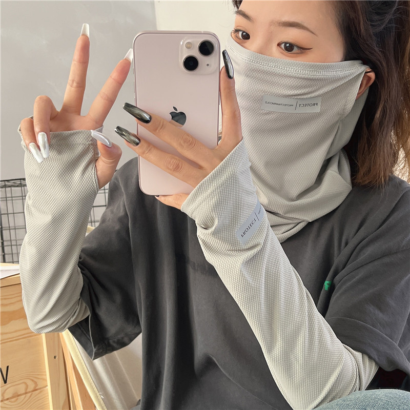 Sun UV保護アームスリーブセット、アイスシルクフェイスカ - Outdoor Sport Gloves のレビューと価格